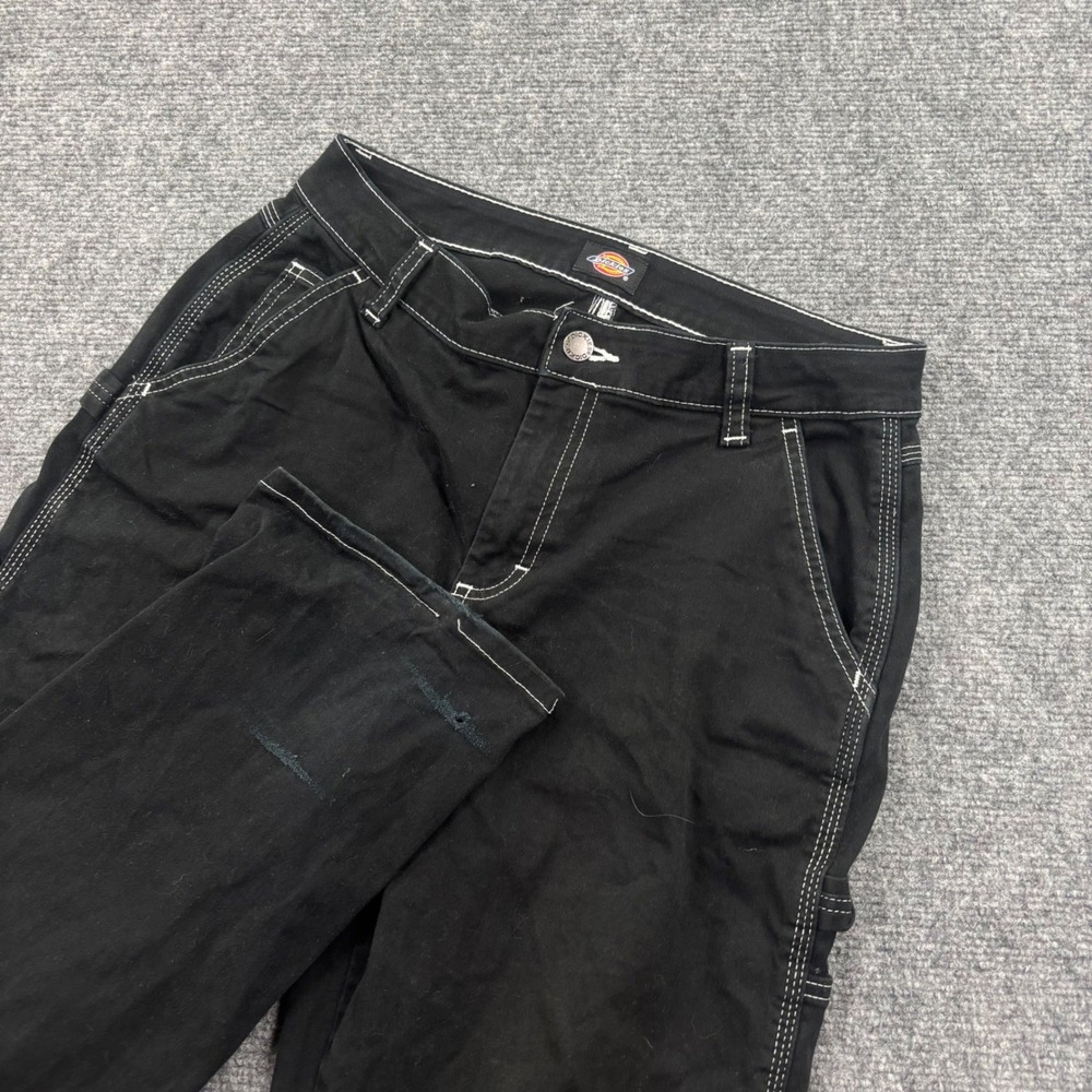 Dickies Carpenter Pants 32x30 Black Contrast Stitch Workwear Utility Men's